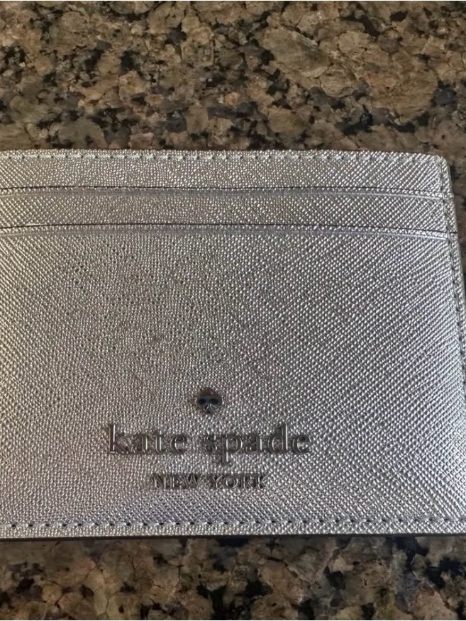 Brand New Kate Spade Madison Metallic Saffiano Card Holder Wallet Kj032